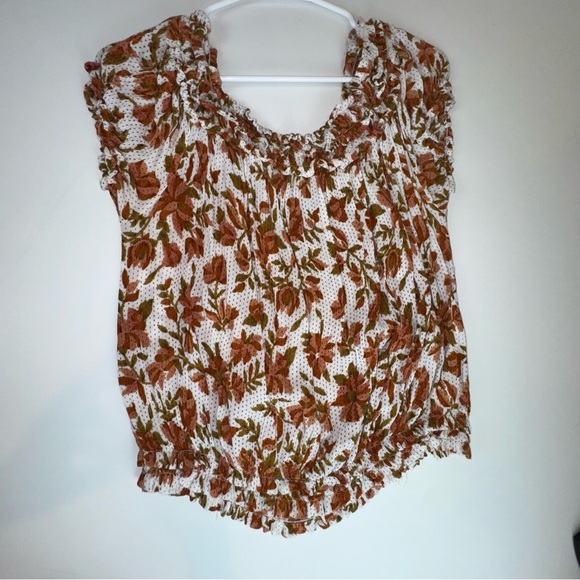 Free People Suki Floral Off Shoulder Top Size XL - Picture 8 of 12